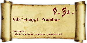 Várhegyi Zsombor névjegykártya