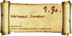 Várhegyi Zsombor névjegykártya